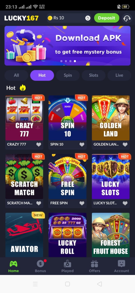 Lucky167-Game